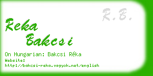 reka bakcsi business card