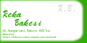 reka bakcsi business card